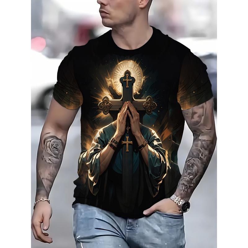 Summer Round Neck 3D Christ Jesus Virgin Mary Cross Graphic Print Top Fashionable Casual Short Sleeved Men s T-shirts XS
Summer Round Neck 3D Christ Jesus Virgin Mary Cross Graphic Print Top Fashionable Casual Short Sleeved Men s T-shirts XS