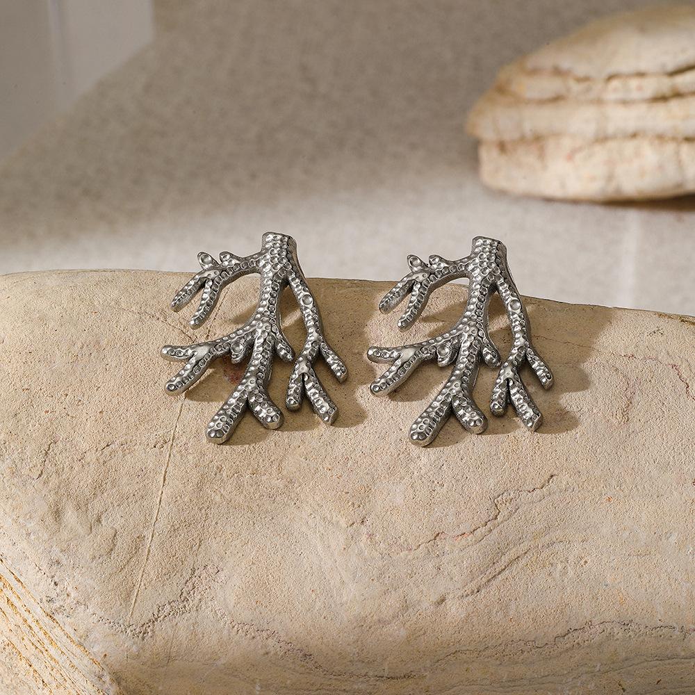 New Exaggerated Lrregular Ocean Coral Stud Earrings for Summer-style Beach Vacation Stainless Steel Punk Zircon Party Gift Gold
New Exaggerated Lrregular Ocean Coral Stud Earrings for Summer-style Beach Vacation Stainless Steel Punk Zircon Party Gift Gold