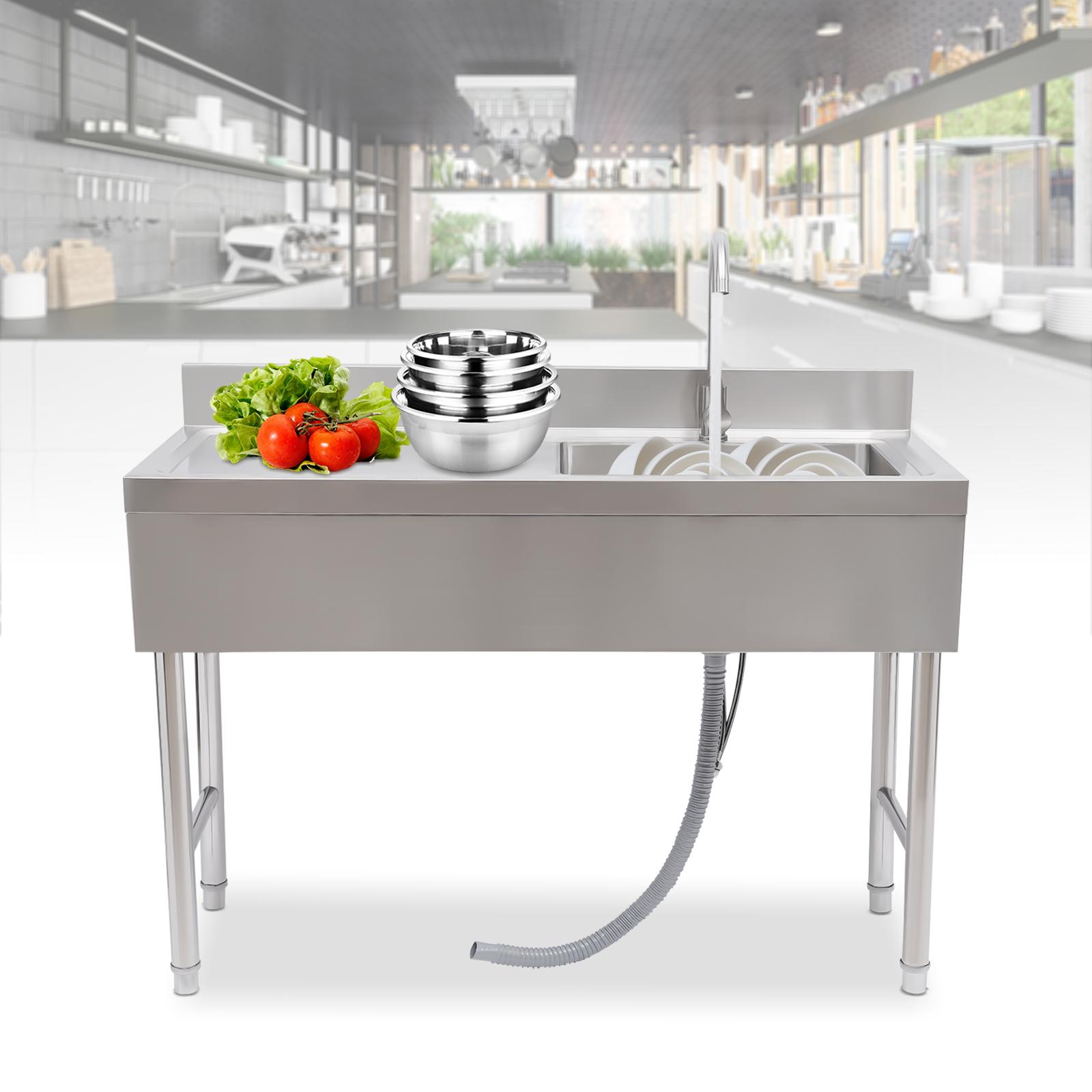 Stainless Steel Single Bowl Kitchen Sink Set W/ Faucet & Drainboard, Durable Commercial Restaurant Prep Sink, Utility Wash Basin серебряный
Stainless Steel Single Bowl Kitchen Sink Set W/ Faucet & Drainboard, Durable Commercial Restaurant Prep Sink, Utility Wash Basin серебряный