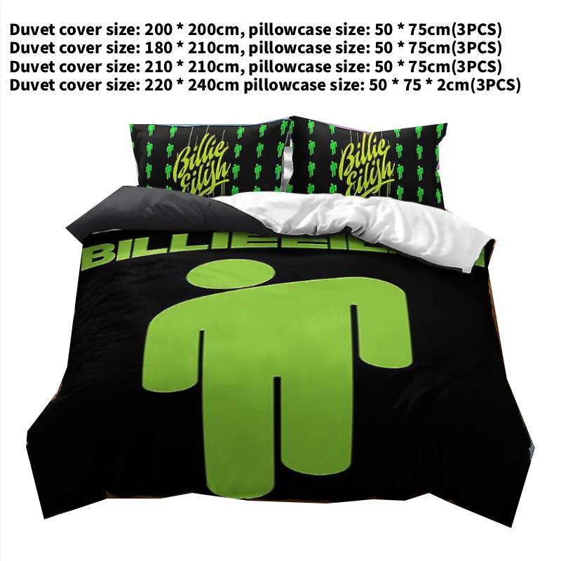 Eilish Billie Принт Пододеяльник Наволочка Постельное Белье Набор из Трех Предметов Для Спальни 180x210cm