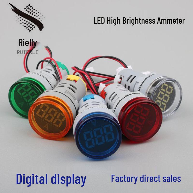 22mm Mini Digital Ammeter with Mutual Inductor and AC Current Indicator Light (0-100A) синій
22mm Mini Digital Ammeter with Mutual Inductor and AC Current Indicator Light (0-100A) синій