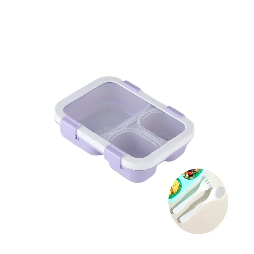 With Tableware Macaron Color Lunchbox with Tableware Compartment 3 Grid Lunchbox Plastic Leakproof Camping Food Container фиолетовый
With Tableware Macaron Color Lunchbox with Tableware Compartment 3 Grid Lunchbox Plastic Leakproof Camping Food Container фиолетовый