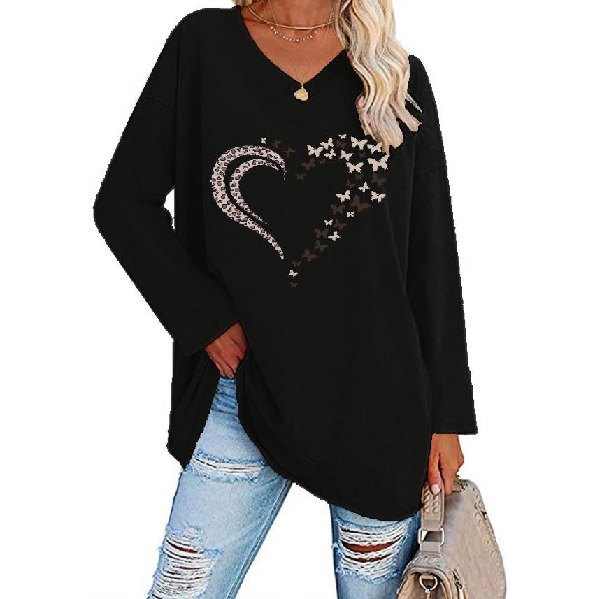 2025 Autumn/Winter Heart Print Long Sleeve Casual Loose T-shirt Medium
2025 Autumn/Winter Heart Print Long Sleeve Casual Loose T-shirt Medium
