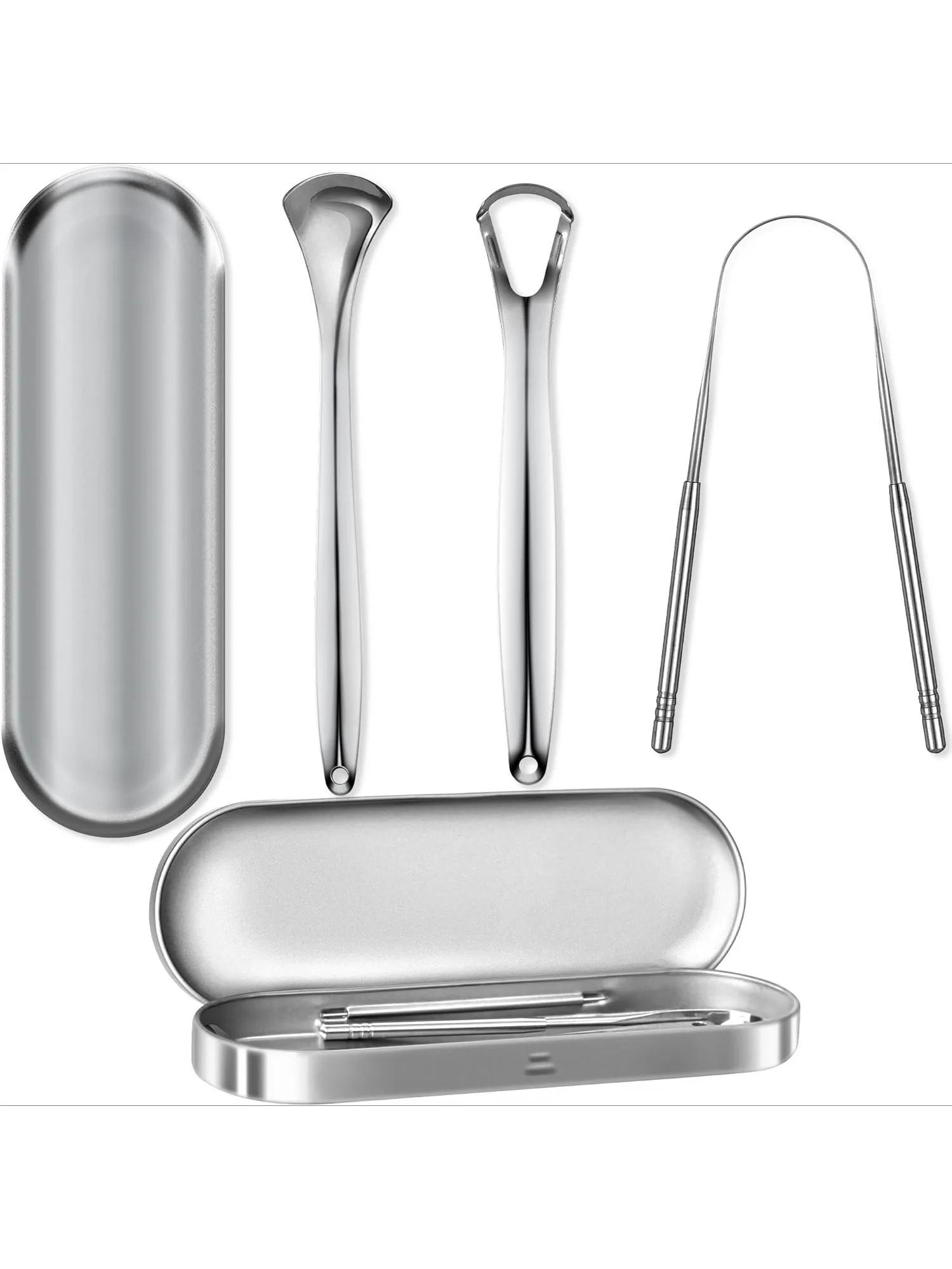 3pcs Tongue Scrapers Tough Metal Tongue Cleaner w/Storage Case, Stainless Steel Tongue Scrubber for Fresh Breath & Oral Hygiene
3pcs Tongue Scrapers Tough Metal Tongue Cleaner w/Storage Case, Stainless Steel Tongue Scrubber for Fresh Breath & Oral Hygiene