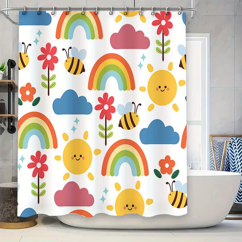 Rainbow Clouds Sun Bee Cartoon Waterproof Bath Shower Curtain Decoration For Home Bathroom Decorations Kids Room Gift W60H190(CM)-1 Pcs
Rainbow Clouds Sun Bee Cartoon Waterproof Bath Shower Curtain Decoration For Home Bathroom Decorations Kids Room Gift W60H190(CM)-1 Pcs