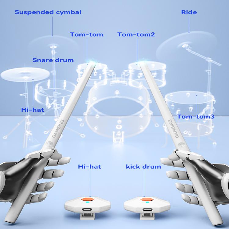 GAMSING GRA2 Air Drum Set with Bluetooth-compatible Speaker,Sticks Portable Drumstick Playset Type A
GAMSING GRA2 Air Drum Set with Bluetooth-compatible Speaker,Sticks Portable Drumstick Playset Type A