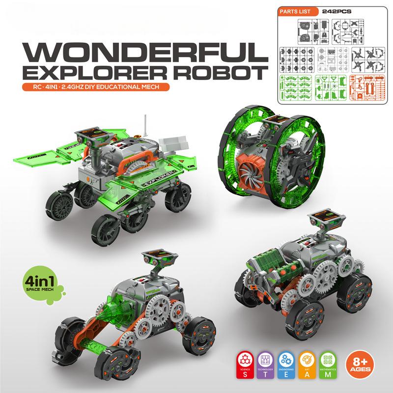 4 в 1 Научно-образовательный сборочный трюковой автомобиль, Интеллектуальное программирование, Пульт дистанционного управления, Электрический космический флот, Пазл, Строительный блок
4 в 1 Научно-образовательный сборочный трюковой автомобиль, Интеллектуальное программирование, Пульт дистанционного управления, Электрический космический флот, Пазл, Строительный блок