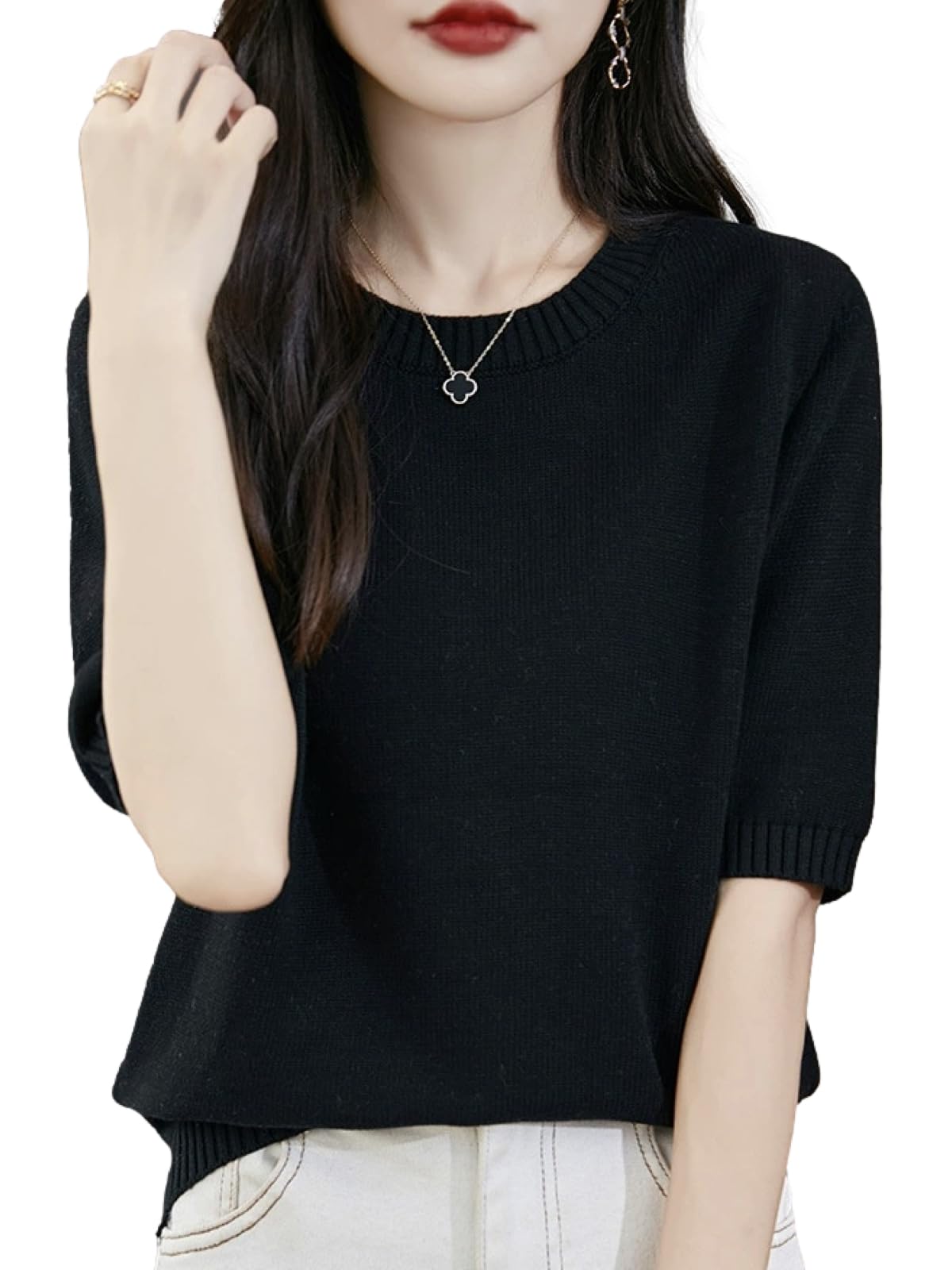 BN1 Свитер с коротким рукавом Select Knit с круглым вырезом Идеально для и Размер BN277 BLK Женский Вырез, Весна, Лето, Осень, Черный, 2XL, чёрный
BN1 Свитер с коротким рукавом Select Knit с круглым вырезом Идеально для и Размер BN277 BLK Женский Вырез, Весна, Лето, Осень, Черный, 2XL, чёрный