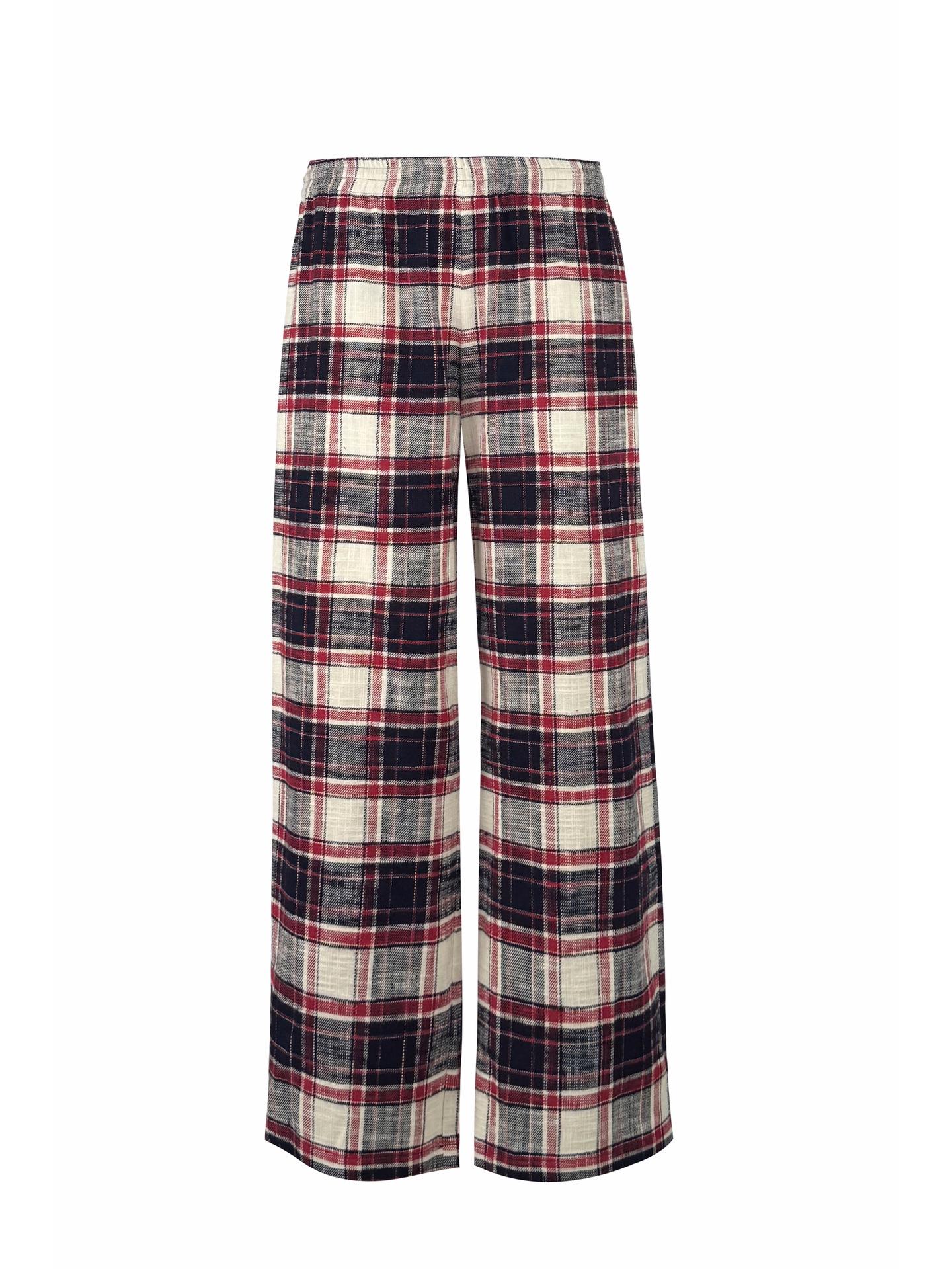Retro Plaid Low-Waist Brushed Cotton Floor-Length Wide-Leg Pants for Women Medium
Retro Plaid Low-Waist Brushed Cotton Floor-Length Wide-Leg Pants for Women Medium