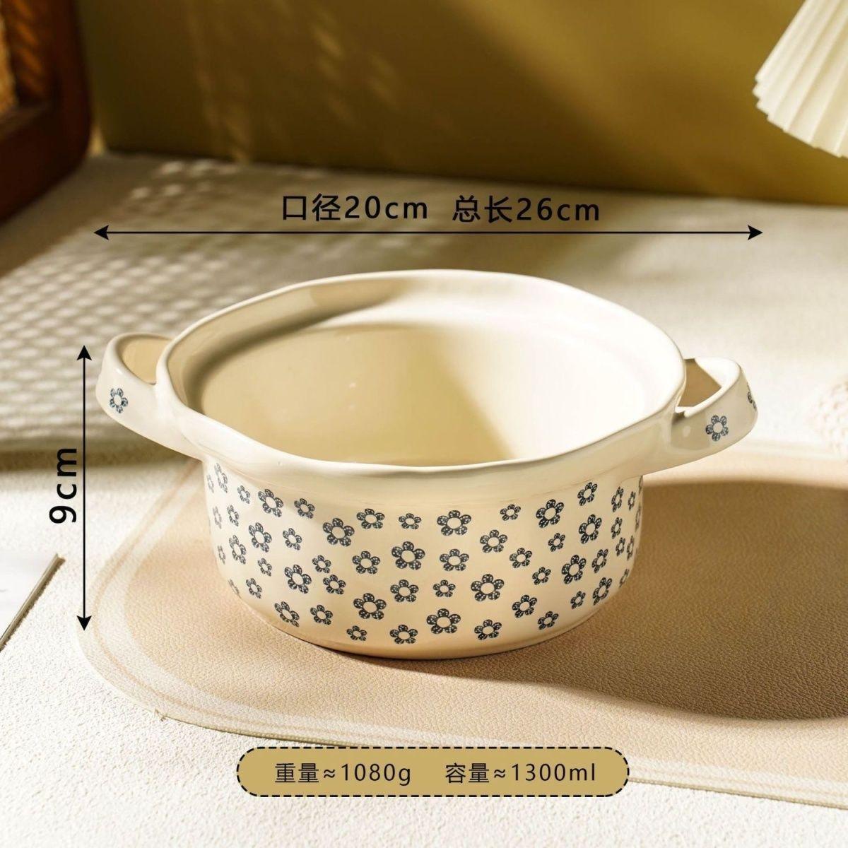 1300ml Japanese-style Anti-scald Double-ear Tableware, High-temperature Resistant Large-capacity Ceramic Household Soup Bowls
1300ml Japanese-style Anti-scald Double-ear Tableware, High-temperature Resistant Large-capacity Ceramic Household Soup Bowls
