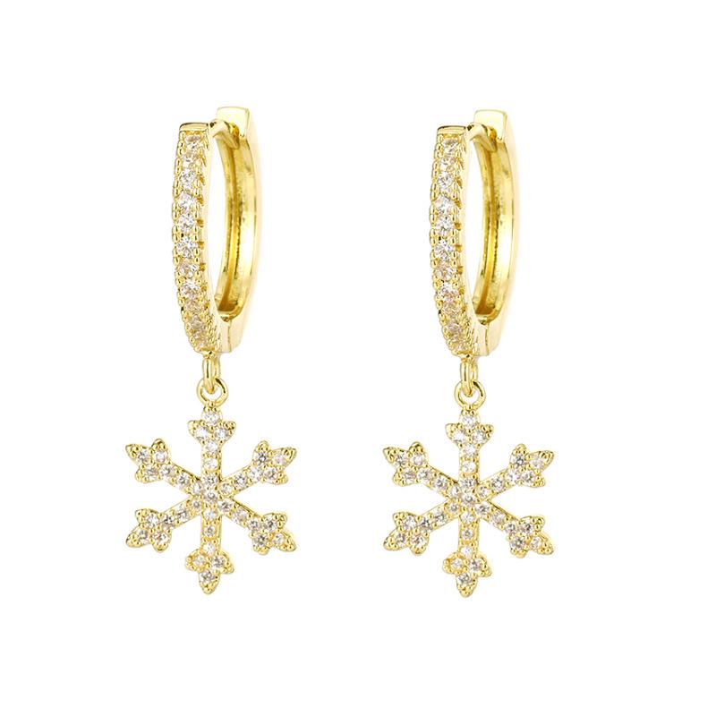 14K Gold Plated Zircon Snowflake Earrings: European & American Fashion Ear Hoops, Cuffs, Clips. золотой
14K Gold Plated Zircon Snowflake Earrings: European & American Fashion Ear Hoops, Cuffs, Clips. золотой
