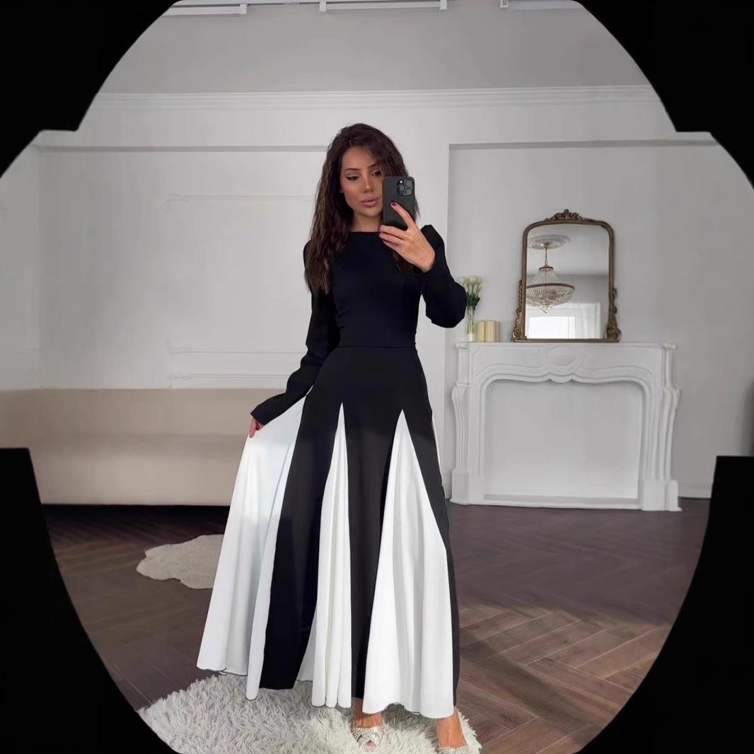 Women s Retro High Waist Color Block Evening Dress with Round Neck and Long Sleeves Medium
Women s Retro High Waist Color Block Evening Dress with Round Neck and Long Sleeves Medium