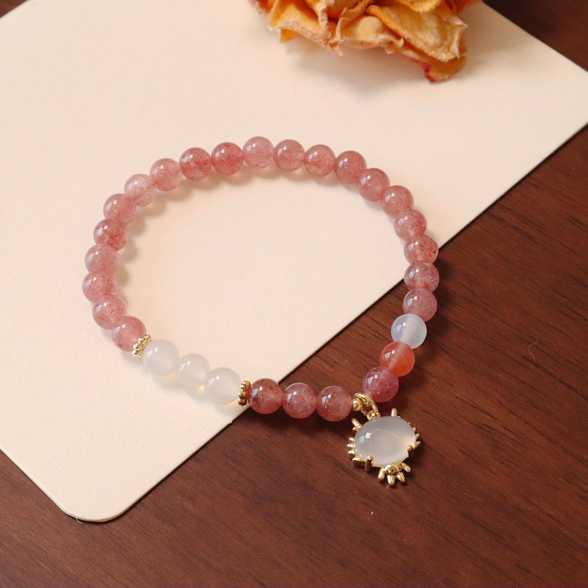 Natural strawberry crystal bracelet, female powder crystal pearl bracelet. Bangles Women Fashion Jewelry accessories Gift
Natural strawberry crystal bracelet, female powder crystal pearl bracelet. Bangles Women Fashion Jewelry accessories Gift