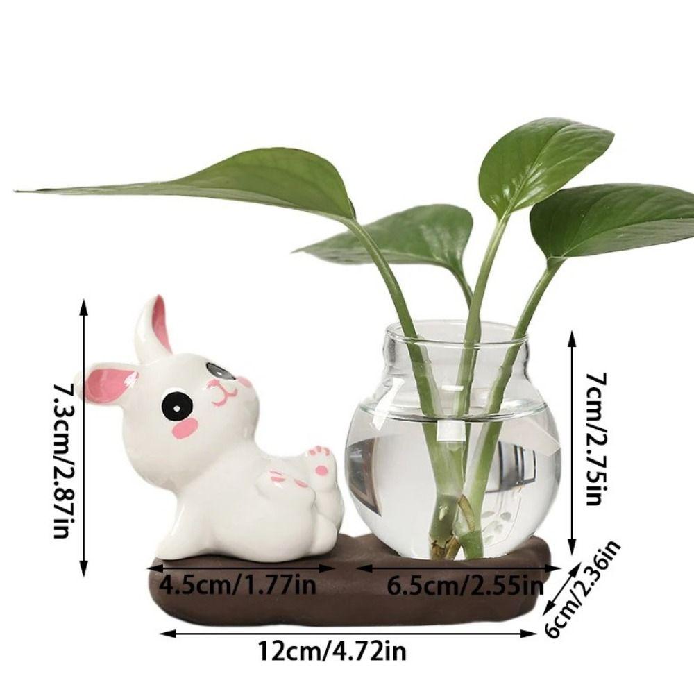 With Base Cute Rabbit Aquatic Vase Cute Ceramic Flower Bottle Living Room style 2
With Base Cute Rabbit Aquatic Vase Cute Ceramic Flower Bottle Living Room style 2
