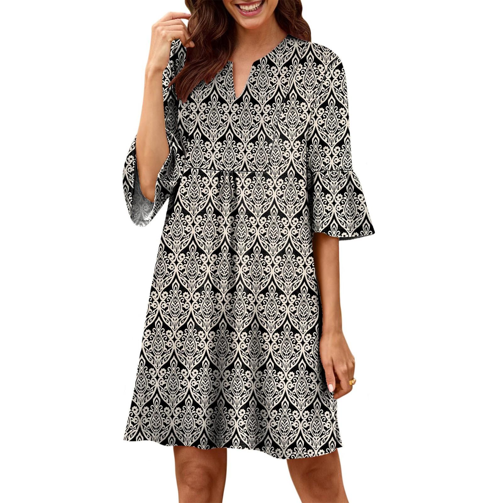 Жіноча модна вільна плісирована сукня з V-подібним вирізом і рукавами з воланами в стилі ретро L чорний
Жіноча модна вільна плісирована сукня з V-подібним вирізом і рукавами з воланами в стилі ретро L чорний