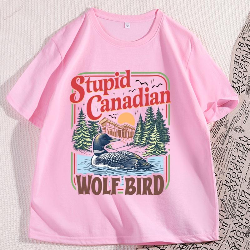 Silly Canadian Wolf Bird Tshirt Hot Selling Ladies Summer Cotton Clothing Fashion 21st Century Style Short Sleeved Street Wear 4XL
Silly Canadian Wolf Bird Tshirt Hot Selling Ladies Summer Cotton Clothing Fashion 21st Century Style Short Sleeved Street Wear 4XL