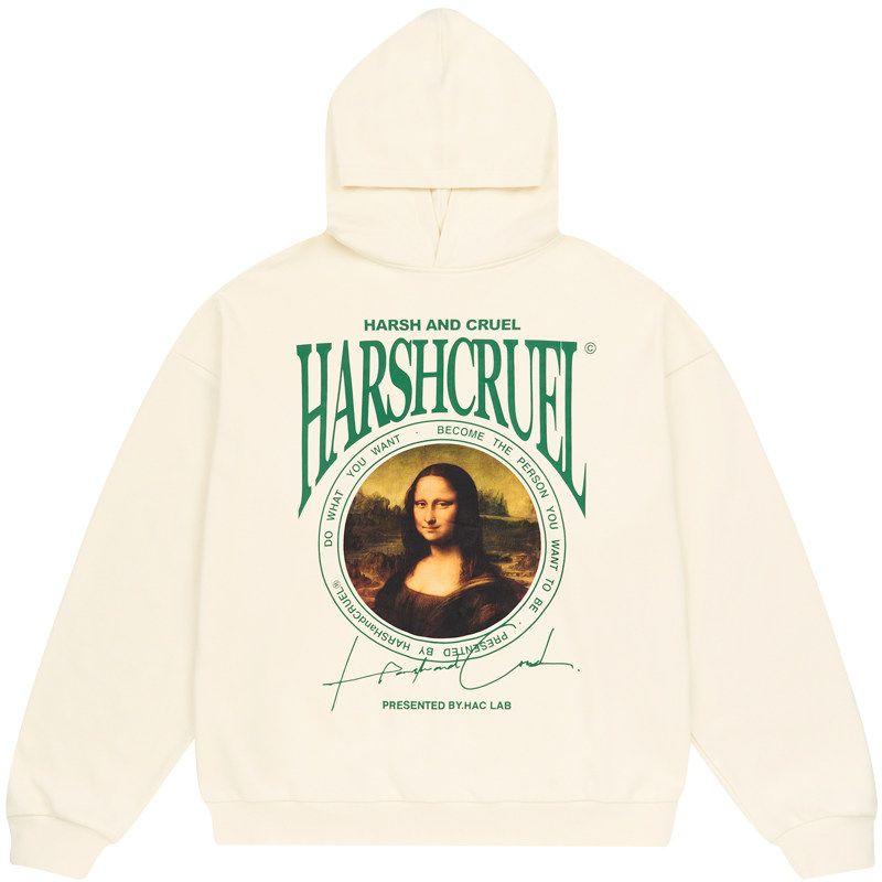 Harsh and Cruel Mona Lisa Retro Oil Painting Layout Loose Street Hooded Sweatshirt Off-White S
Harsh and Cruel Mona Lisa Retro Oil Painting Layout Loose Street Hooded Sweatshirt Off-White S