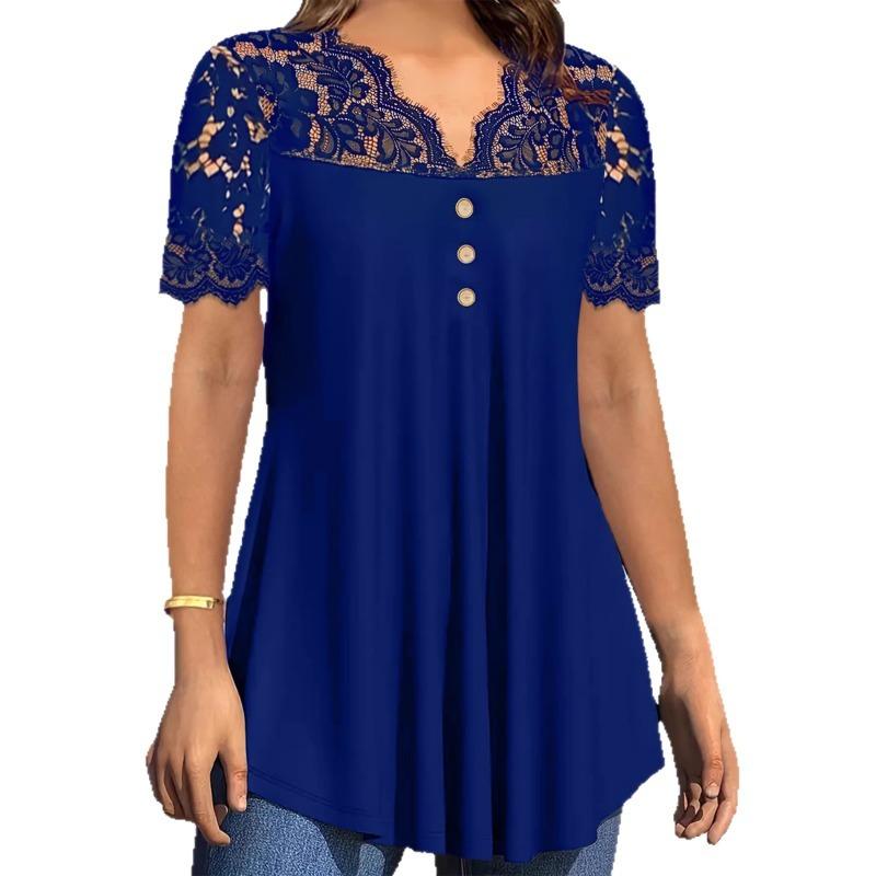 Women s Tunic Top Lace Yoke with Short Sleeves A-Line Hem XXL синій
Women s Tunic Top Lace Yoke with Short Sleeves A-Line Hem XXL синій