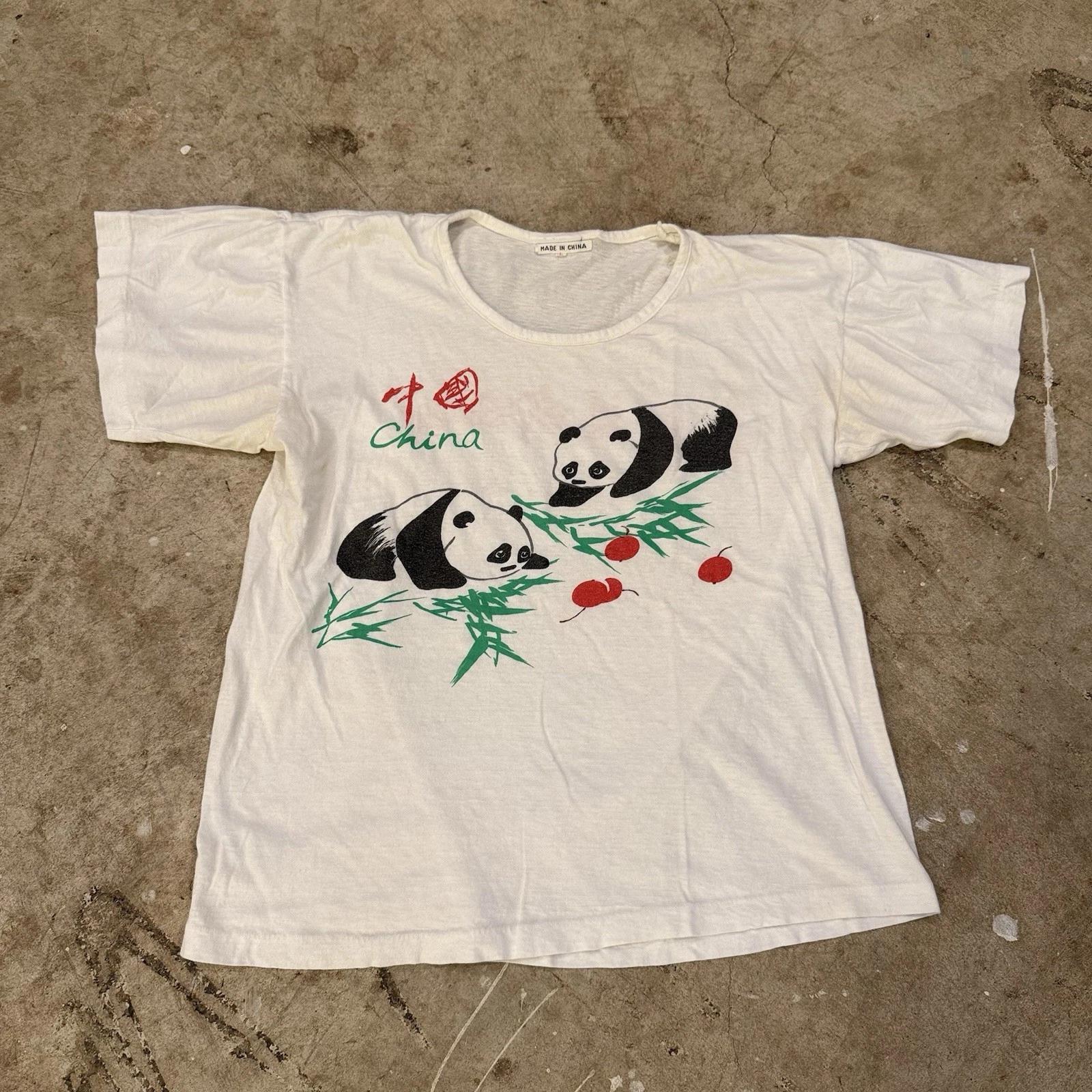 Vintage China Single Stitch T T-Shirt Graphic Womens L 90s Pandas Bamboo White Tee S
Vintage China Single Stitch T T-Shirt Graphic Womens L 90s Pandas Bamboo White Tee S