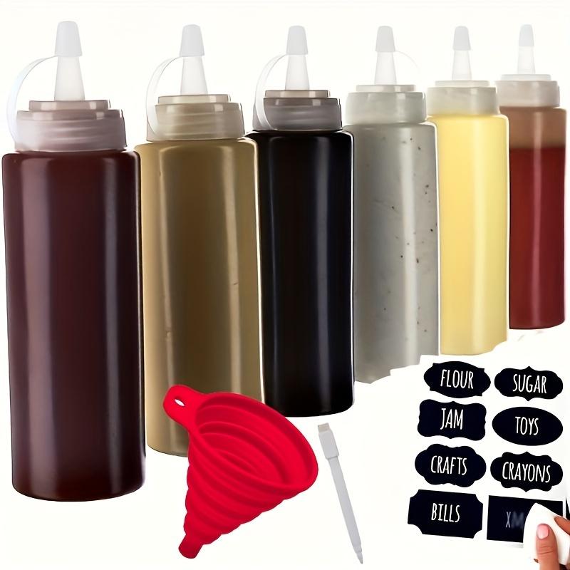 8 x 12-ounce (340.2g) plastic squeeze bottles for sauces, sugars, and liquids Includes 1 silicone funnel, 8 chalk labels, and 1 piece of chalk 26cm*22cm*8cm
8 x 12-ounce (340.2g) plastic squeeze bottles for sauces, sugars, and liquids Includes 1 silicone funnel, 8 chalk labels, and 1 piece of chalk 26cm*22cm*8cm