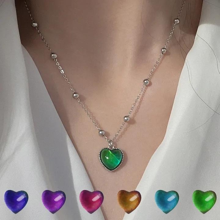 Thermochromic Mood Monitor Heart Pendant Necklace Color Change As Emperature Women Girls Clavicle Chain Necklaces Lover Jewelry серебряный
Thermochromic Mood Monitor Heart Pendant Necklace Color Change As Emperature Women Girls Clavicle Chain Necklaces Lover Jewelry серебряный