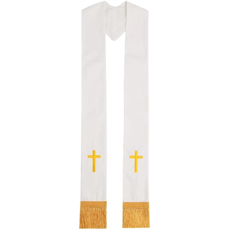 Clergy Stole with Embroidery Crossed Pattern and Tassels Shawl for Priests Pastors Church Religious Gathering
Clergy Stole with Embroidery Crossed Pattern and Tassels Shawl for Priests Pastors Church Religious Gathering