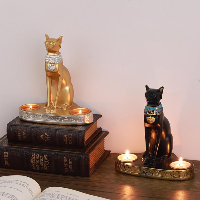 Egyptian Cat Resin Decorative Candlestick OrnamentHome Dining Room Atmosphere Candlestick Decoration Double mouth gold
Egyptian Cat Resin Decorative Candlestick OrnamentHome Dining Room Atmosphere Candlestick Decoration Double mouth gold