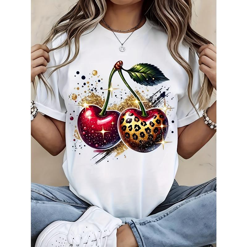 Women s Black Cherry Leopard Print Sparkle Graphic Crew Neck Short Sleeve Casual Summer Breathable Tee 4XL білий
Women s Black Cherry Leopard Print Sparkle Graphic Crew Neck Short Sleeve Casual Summer Breathable Tee 4XL білий