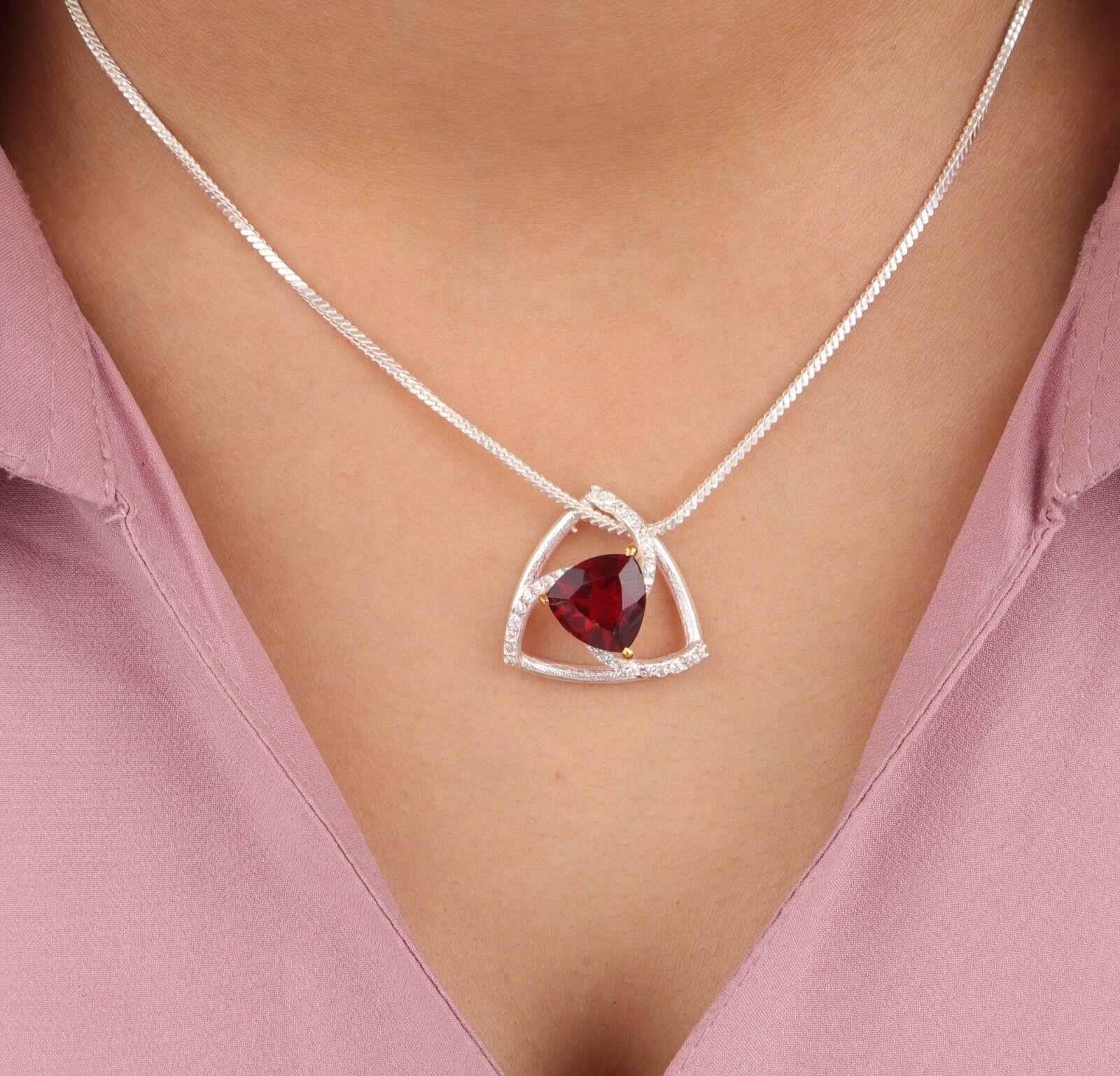 Red Garnet Gemstone Zircon Pendant 925 Fine Silver Handmade Jewelry Gift For Mom CZP-10- 13
Red Garnet Gemstone Zircon Pendant 925 Fine Silver Handmade Jewelry Gift For Mom CZP-10- 13
