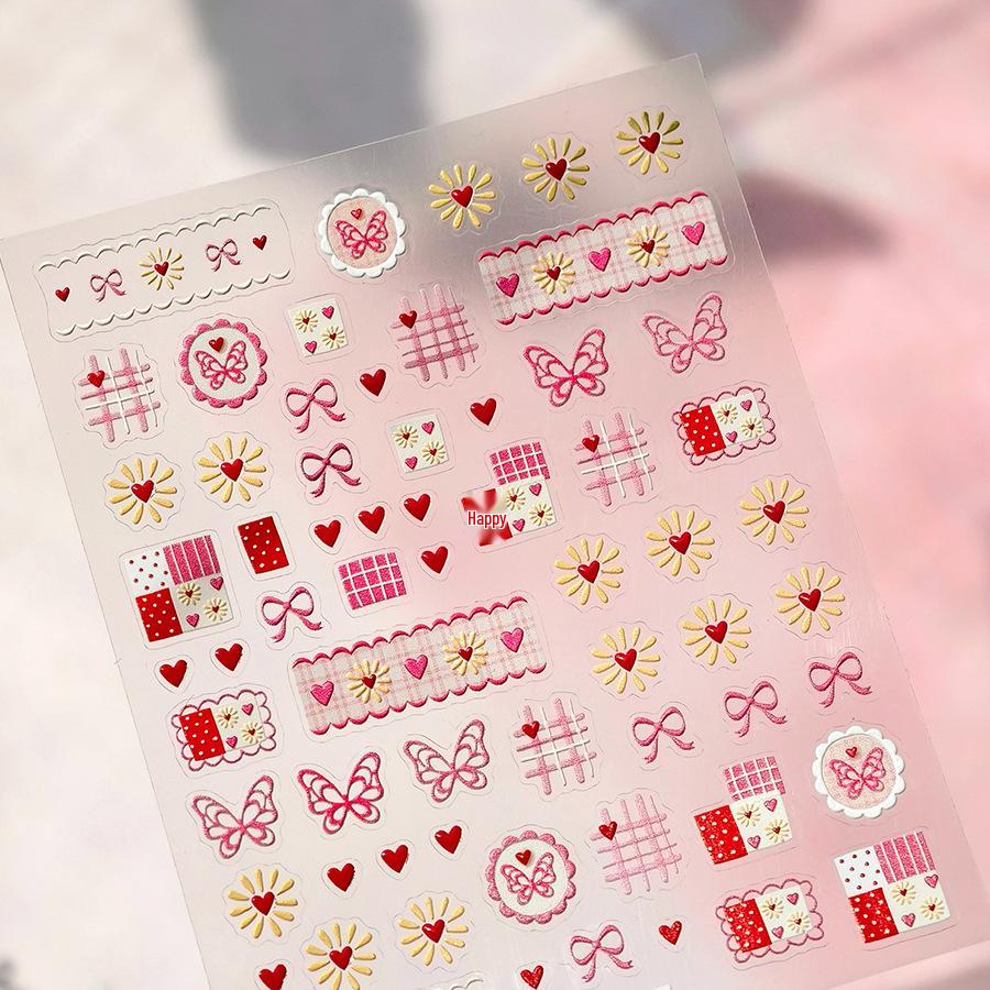 TENSOR M-987 Embossed Jelly Series Gold Advanced Pink Bow Nail Stickers
TENSOR M-987 Embossed Jelly Series Gold Advanced Pink Bow Nail Stickers