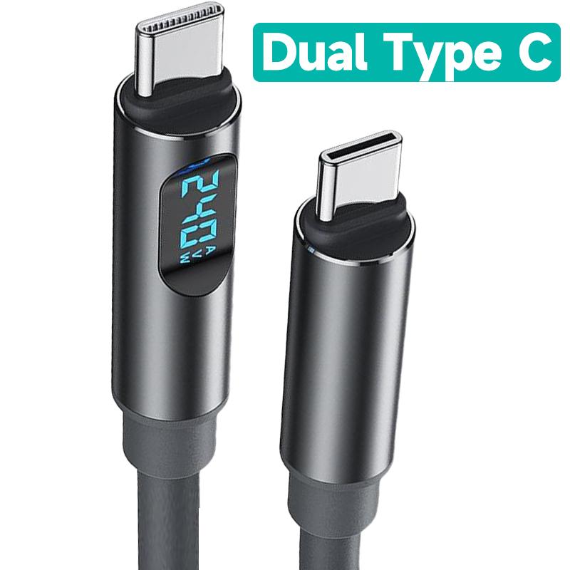 240W USB C To Type C Cable Fast Charging & Data Transfer Cord For Macbook iPhone Samsung POCO Digital Display Charger Cables 1.2m
240W USB C To Type C Cable Fast Charging & Data Transfer Cord For Macbook iPhone Samsung POCO Digital Display Charger Cables 1.2m