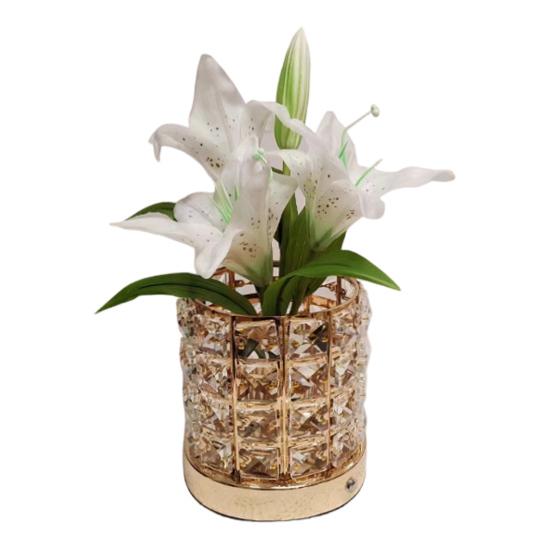 Decorative Lights Lily Table Lamp USB Rechargeable Acrylic Crystal Vase Lamp with 3 Color Touch Dimmable Night Light for Bedroom білий
Decorative Lights Lily Table Lamp USB Rechargeable Acrylic Crystal Vase Lamp with 3 Color Touch Dimmable Night Light for Bedroom білий