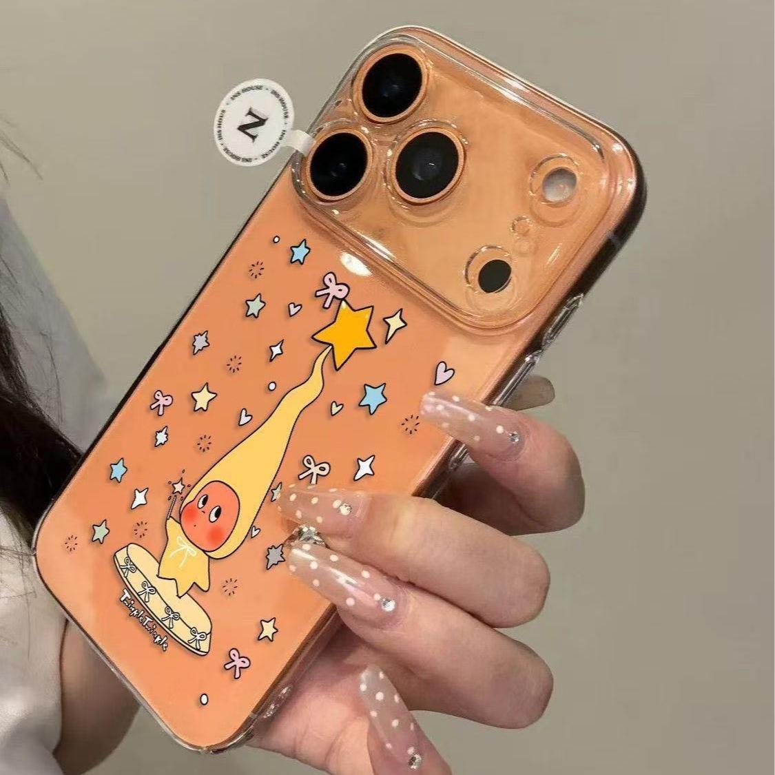Magical Cartoon Character Phone Case, Cute Star Print Orange Clear TPU Cover for iPhone iPhone 17
Magical Cartoon Character Phone Case, Cute Star Print Orange Clear TPU Cover for iPhone iPhone 17