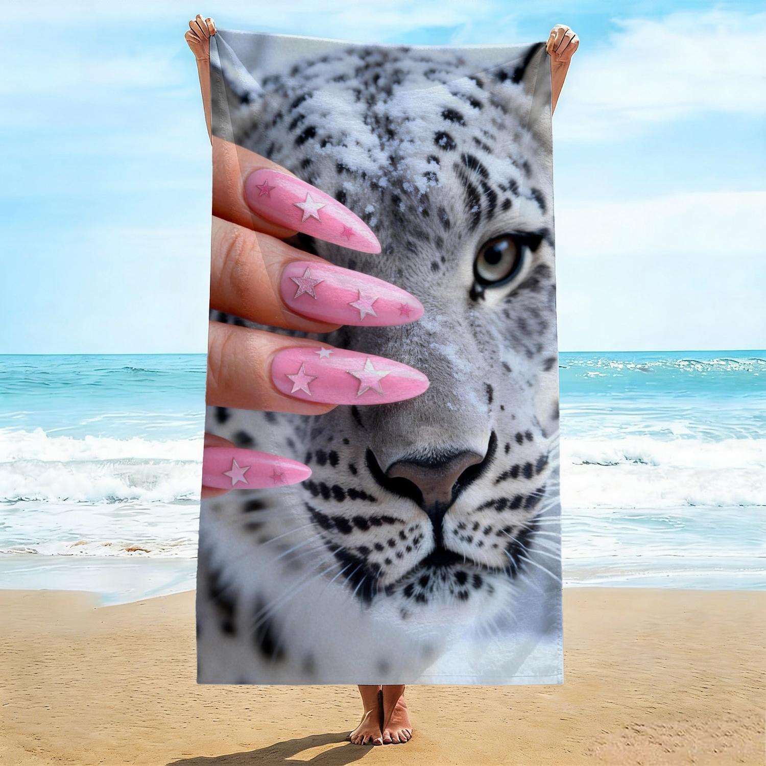 1pcs Wildlife Snow Leopard Beach Towel, Realistic Snow Leopard Portrait Pattern Bath Towel, Nature Inspired Beach Blanket W30*H60(CM)
1pcs Wildlife Snow Leopard Beach Towel, Realistic Snow Leopard Portrait Pattern Bath Towel, Nature Inspired Beach Blanket W30*H60(CM)