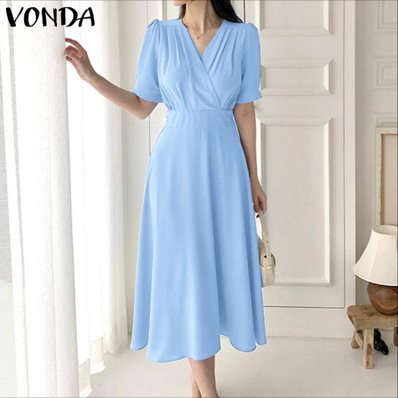 VONDA Women Office Dress Casual V Neck Slim Waist Semi-Sheer Swing Maxi Dress M білий
VONDA Women Office Dress Casual V Neck Slim Waist Semi-Sheer Swing Maxi Dress M білий