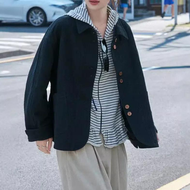 Long Sleeve Woman Vintage Outerwear Temperament Cardigan Coat Elegant Short Coats Spring Autumn S чорний
Long Sleeve Woman Vintage Outerwear Temperament Cardigan Coat Elegant Short Coats Spring Autumn S чорний