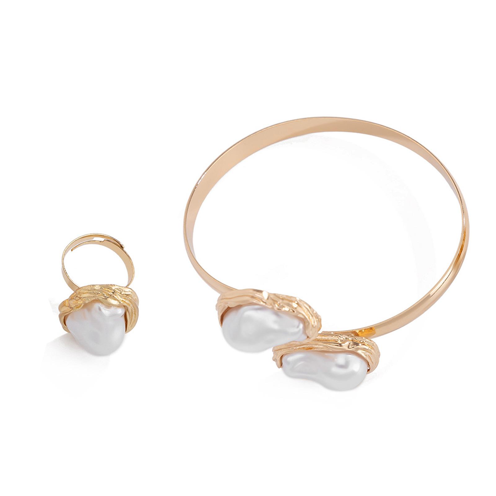 Многоцелевые кольца и браслет в стиле французского барокко с нерегулярным искусственным жемчугом для модных женщин, элегантные украшения золотой
Многоцелевые кольца и браслет в стиле французского барокко с нерегулярным искусственным жемчугом для модных женщин, элегантные украшения золотой