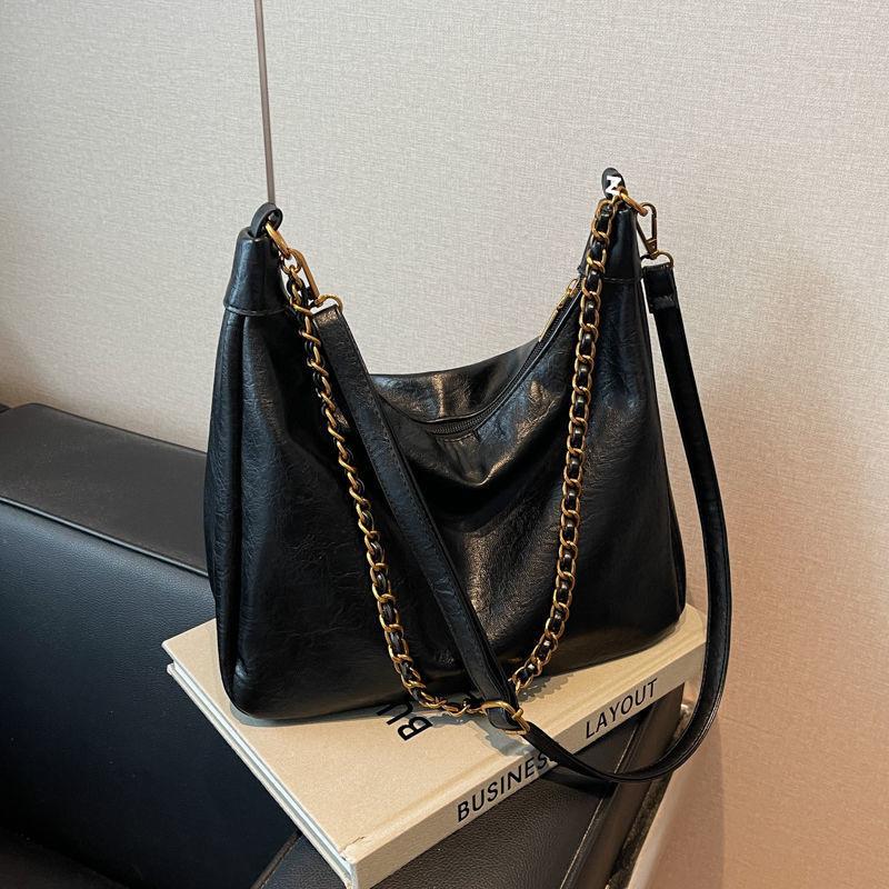 Spacious Simple Stylish Chain Single Shoulder Underarm Bag Fall Winter New Style Vintage Unique Slant Bag for Work large чорний
Spacious Simple Stylish Chain Single Shoulder Underarm Bag Fall Winter New Style Vintage Unique Slant Bag for Work large чорний
