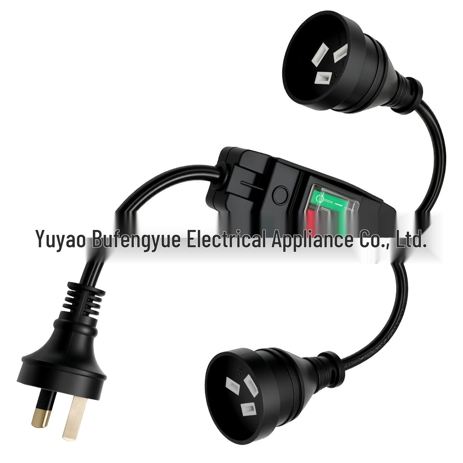50cm Australia SAA Plug: One-to-Two Power Cord with Dual Switch Extension чорний
50cm Australia SAA Plug: One-to-Two Power Cord with Dual Switch Extension чорний