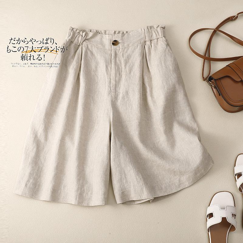 Летние женские литературные шорты из хлопка и льна, свободные широкие брюки с пятью точками, женские S бежевый
Летние женские литературные шорты из хлопка и льна, свободные широкие брюки с пятью точками, женские S бежевый