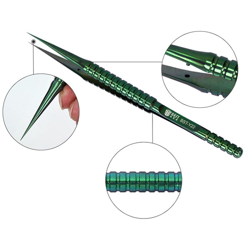 BEST BST-Y22 Titanium Alloy Fine Tip Straight Tweezers Electronic Device Repair Tool Type A
BEST BST-Y22 Titanium Alloy Fine Tip Straight Tweezers Electronic Device Repair Tool Type A