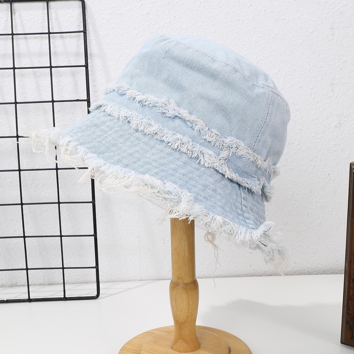 New fashionable Japanese-style washed retro denim fisherman hat with double-layer fringed flat top basin hat for casual outings One Size
New fashionable Japanese-style washed retro denim fisherman hat with double-layer fringed flat top basin hat for casual outings One Size