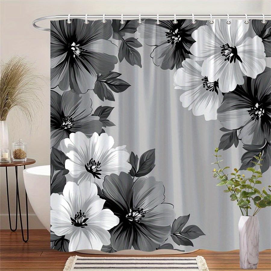1Pc Grey Hibiscus Shower Curtain - With Delicate Petals And Slender Leaves, Polyester Fabric, With Hooks, Machine Washable W60H190(CM)-1 Pcs
1Pc Grey Hibiscus Shower Curtain - With Delicate Petals And Slender Leaves, Polyester Fabric, With Hooks, Machine Washable W60H190(CM)-1 Pcs