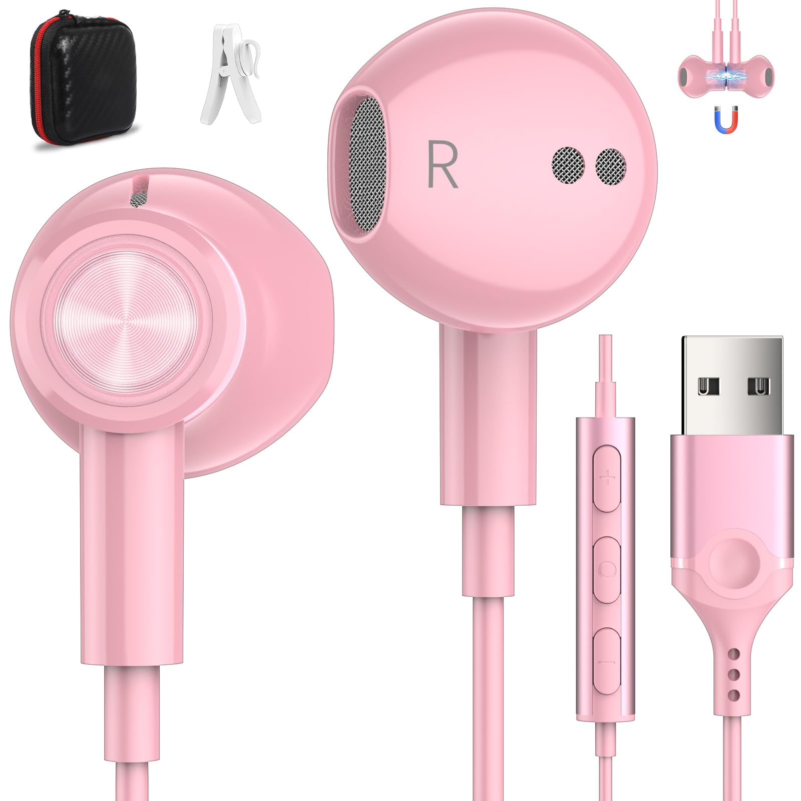 ASKUBSKU Earphones USB with Microphone Wired Calling Volume Adjustment HIFI Sound Quality Length Type Both Ears Headphones Headphones PS4 PS5 PC рожевий
ASKUBSKU Earphones USB with Microphone Wired Calling Volume Adjustment HIFI Sound Quality Length Type Both Ears Headphones Headphones PS4 PS5 PC рожевий