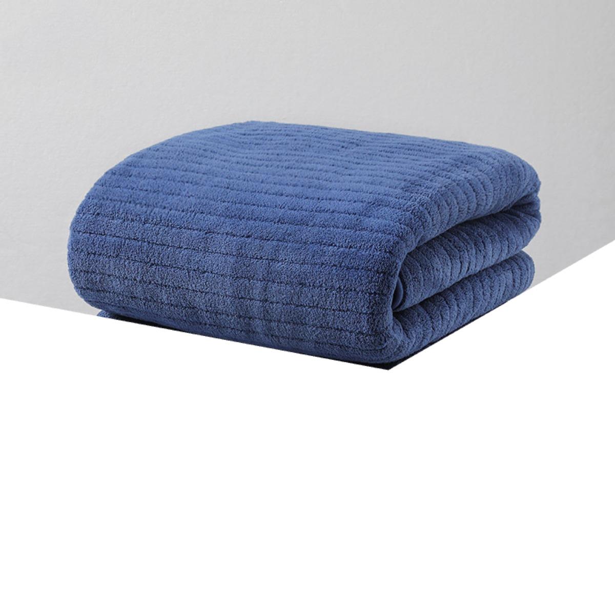 Очень большое банное полотенце, впитывающее полотенце из микрофибры XL, супермягкое банное полотенце, быстросохнущее полотенце для душа большого размера, подходит для дома и отеля 70*140cm синий