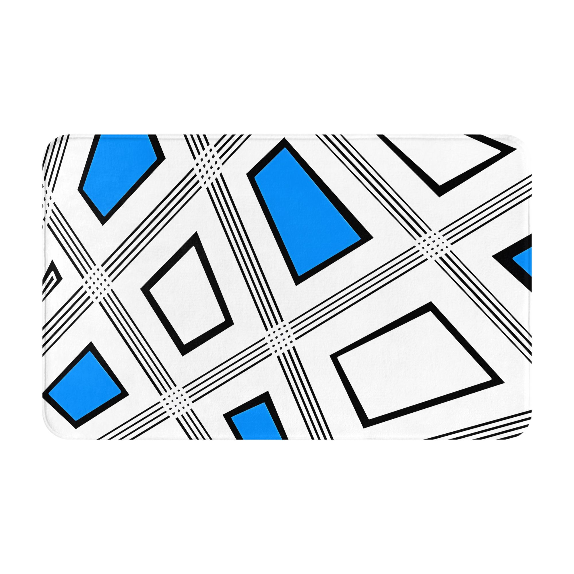 Blue White Black Geometric Print Doormat Printed Polyester Machine Washable Entrance Floor Mat 80x50cm 40cm x 60cm
Blue White Black Geometric Print Doormat Printed Polyester Machine Washable Entrance Floor Mat 80x50cm 40cm x 60cm