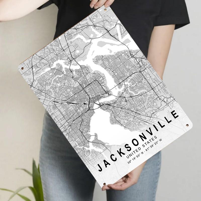 Jacksonville City Map Metal Wall Art USA Urban Street Grid Decor for Home Office 20x30cm(7.8x11.8inch)
Jacksonville City Map Metal Wall Art USA Urban Street Grid Decor for Home Office 20x30cm(7.8x11.8inch)
