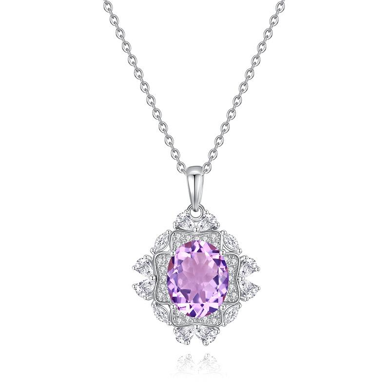 Natural crystal stone pendant whole body s925 silver necklace female European and American style high-end floral cut colored treasure pendant
Natural crystal stone pendant whole body s925 silver necklace female European and American style high-end floral cut colored treasure pendant