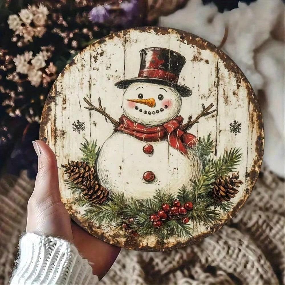Vintage Metal Tin Sign Snowman Wreath 8 Inch Wall Art Rustic Winter Holiday Decor For Christmas Home 20x20
Vintage Metal Tin Sign Snowman Wreath 8 Inch Wall Art Rustic Winter Holiday Decor For Christmas Home 20x20
