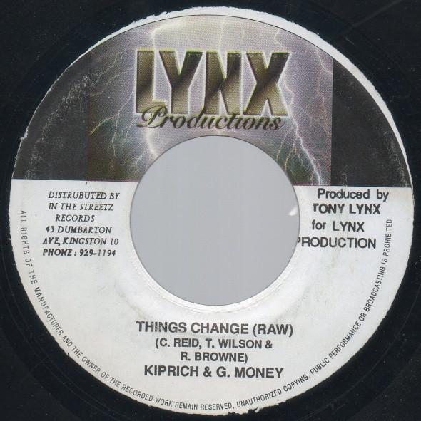 7inch Record KIPRICH & G MONEY - Things Change NONE Lynx Production Jamaica Reggae, Ska & Dub Used
7inch Record KIPRICH & G MONEY - Things Change NONE Lynx Production Jamaica Reggae, Ska & Dub Used